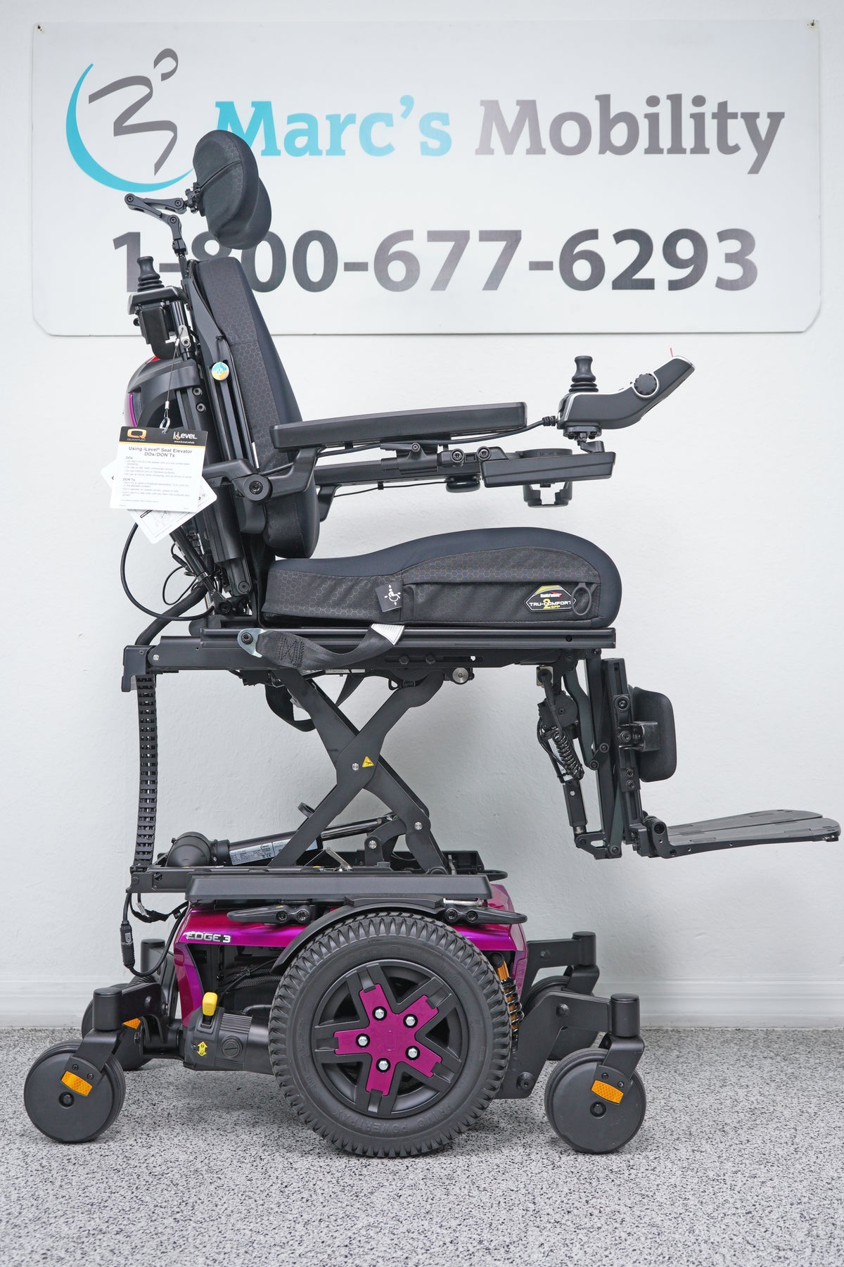 Quantum Edge 3 Power Wheelchair 12" iLevel Seat Lift, Tilt, Recline & Legs - 9110