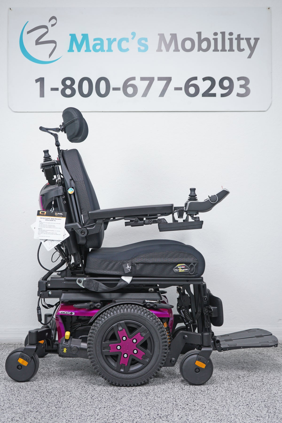 Quantum Edge 3 Power Wheelchair 12" iLevel Seat Lift, Tilt, Recline & Legs - 9110