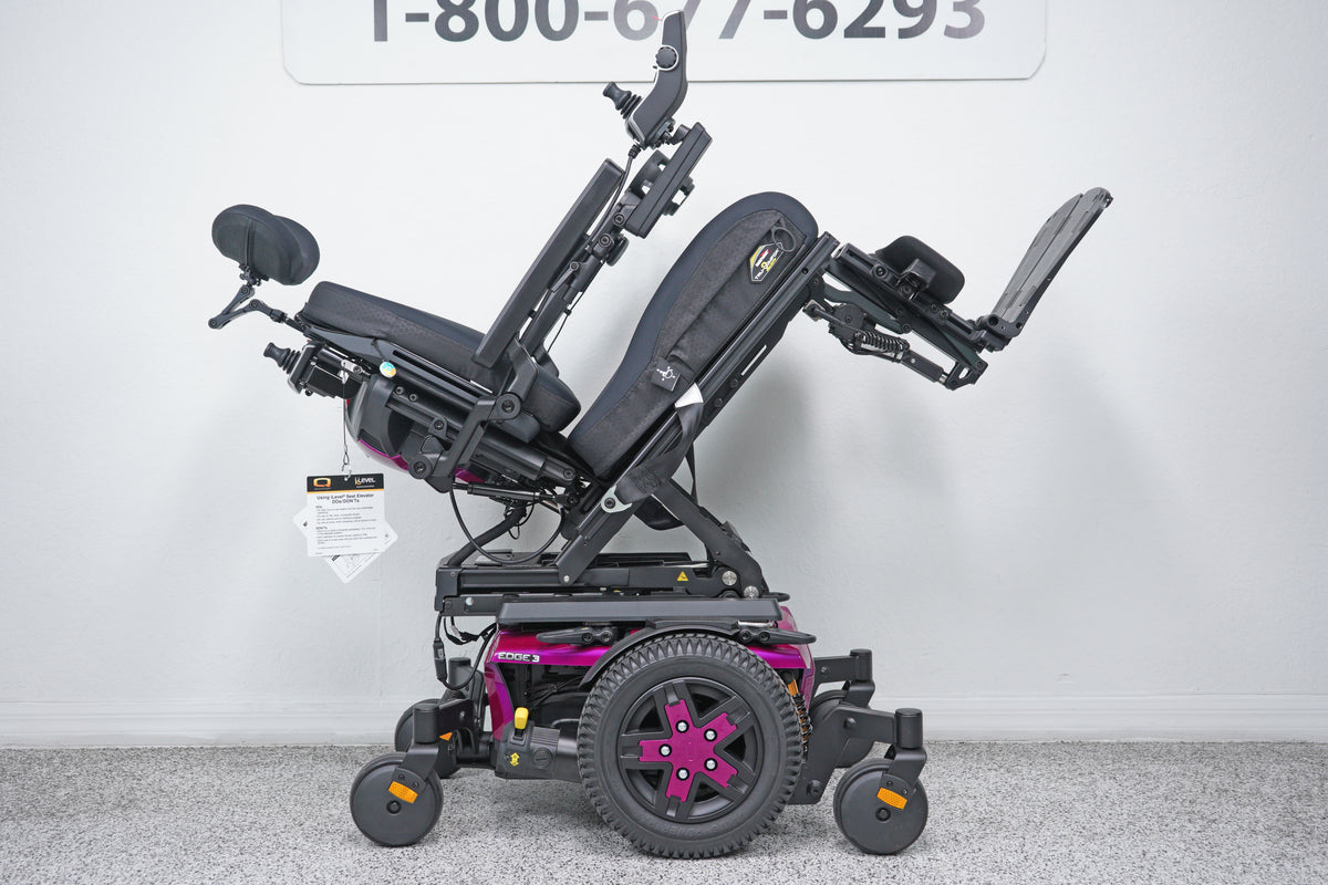 Quantum Edge 3 Power Wheelchair 12" iLevel Seat Lift, Tilt, Recline & Legs - 9110