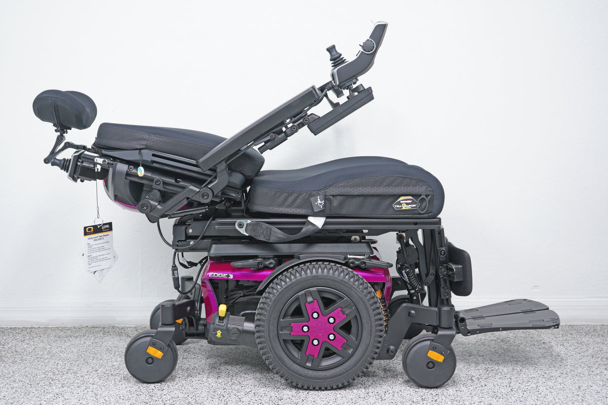 Quantum Edge 3 Power Wheelchair 12" iLevel Seat Lift, Tilt, Recline & Legs - 9110