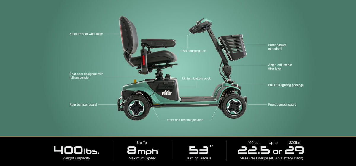 Pride Mobility Baja Bandit 4-Wheel Fast Mobility Scooter
