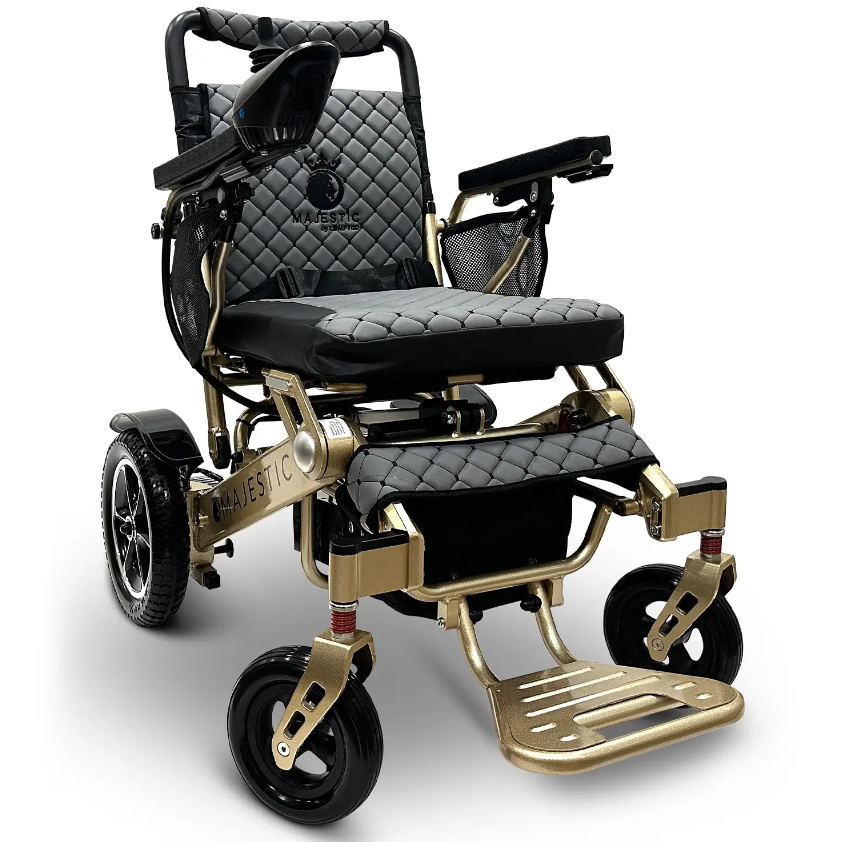 MAJESTIC IQ-7000 Manual Folding Remote Controlled Electric Wheelchair - ComfyGO