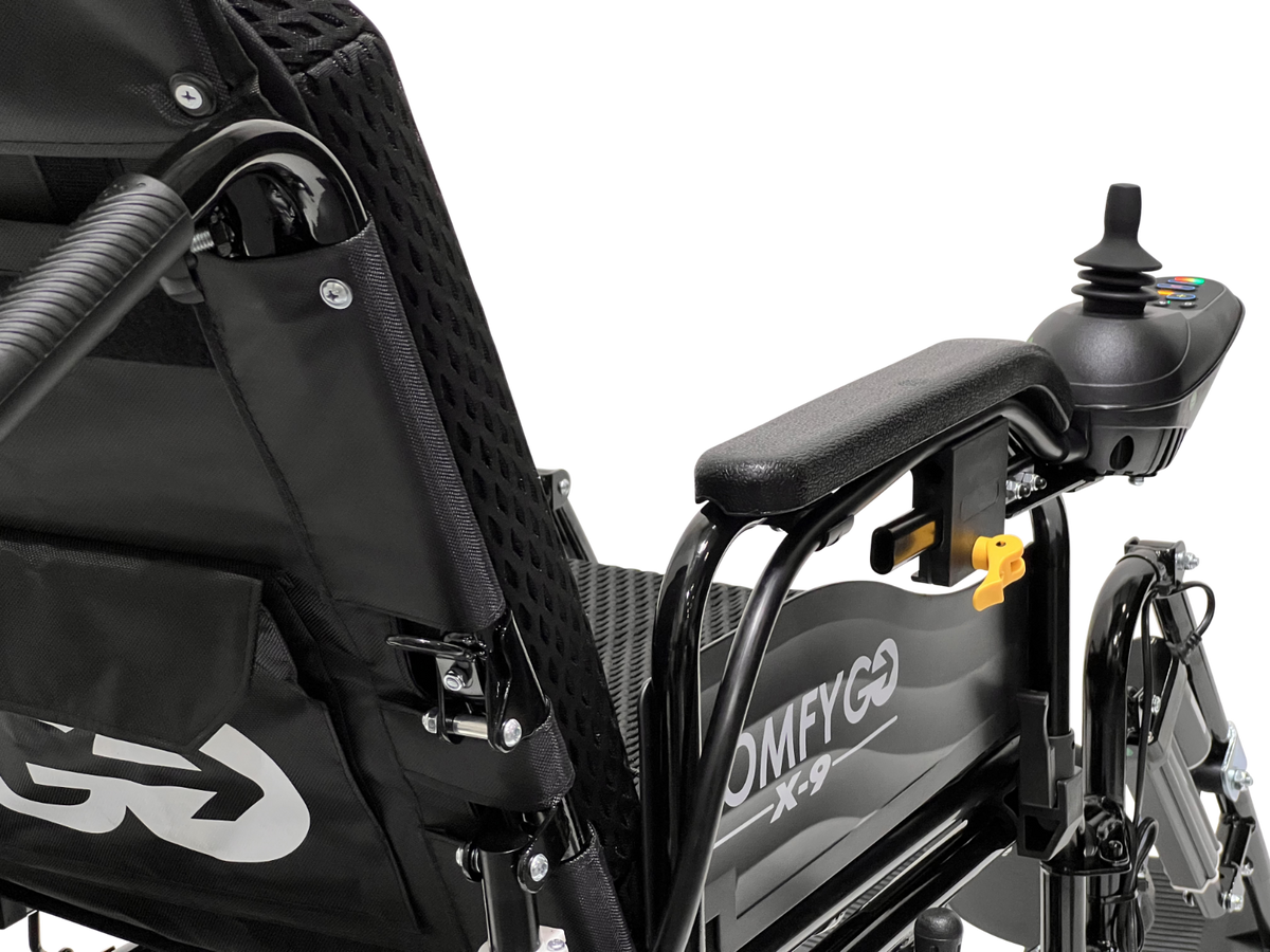 X-9 ComfyGO Remote Controlled Electric Wheelchair, Auto Reclining Backrest & Lifting Leg Rests