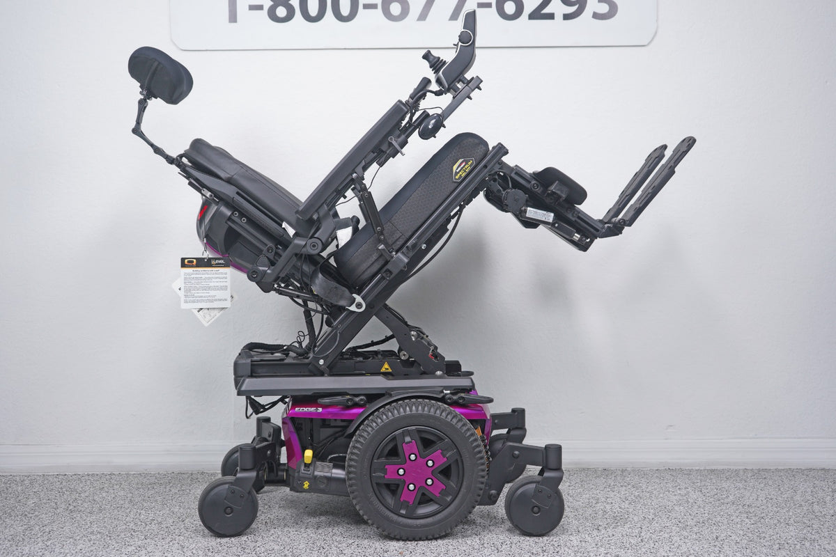 Quantum Edge 3 Power Wheelchair 12" iLevel Seat Lift, Tilt, Recline, Legs & Anterior Tilt - 8654