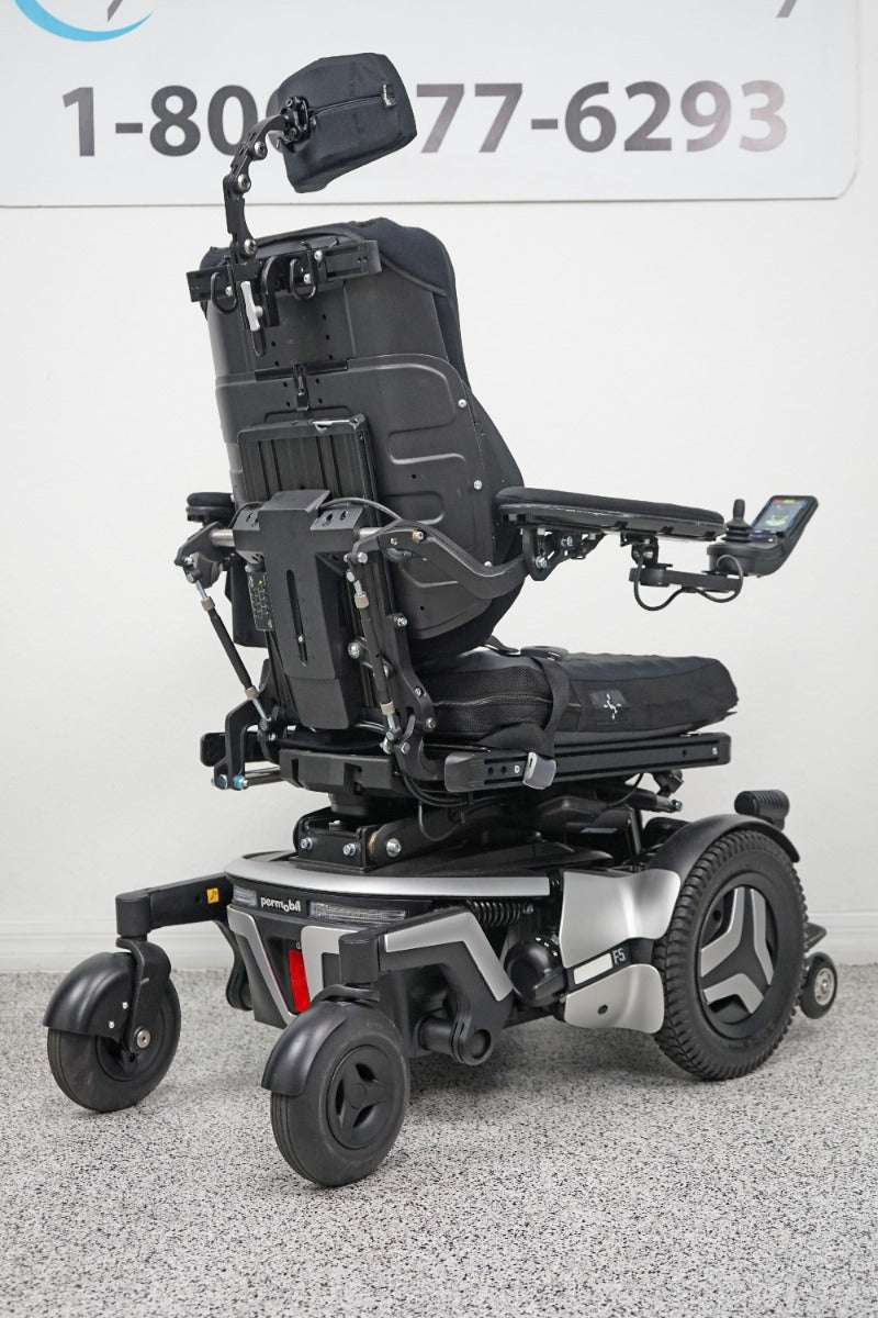 Permobil F5 Power Wheelchair w 14" Seat Lift, Tilt, Recline, Legs & Anterior Tilt - 5633