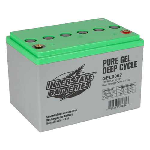 Wheelchair Interstate Battery - 60 Amp 12 Volt Gel Deep Cycle (Pair)