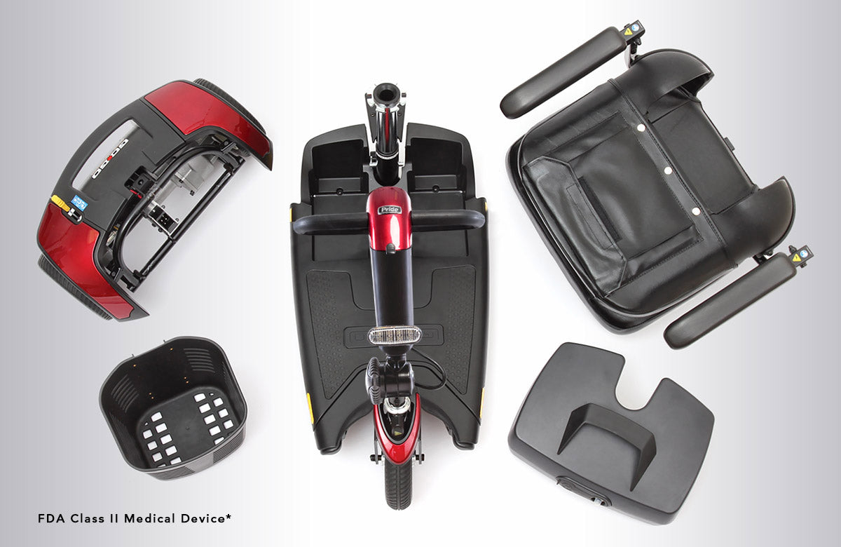 Pride Go-Go Sport 3-Wheel Travel Mobility Scooter