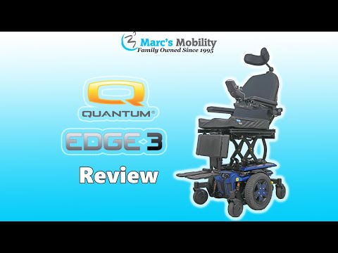 Quantum Edge 3 Powerchair Loaded with 12" Seat Lift in Blue - Review #7202