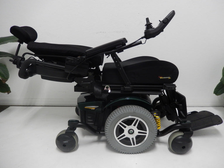 Pride Mobility Quantum 614 Power Chair with TILT, RECLINE & LEGS - Used Wheelchairs (Green)
