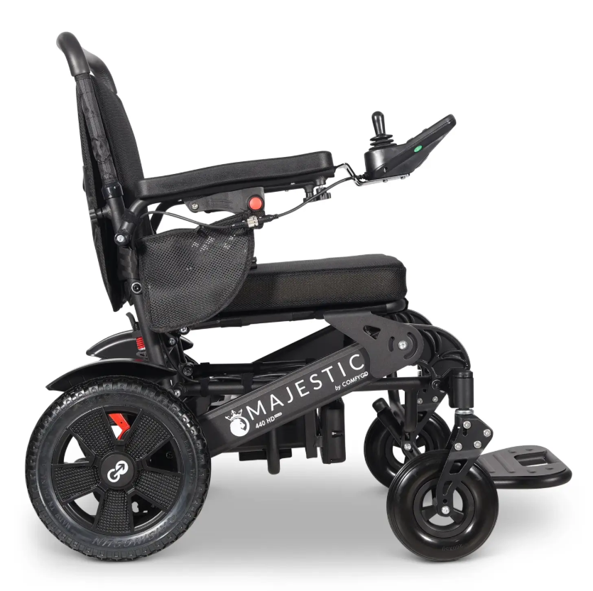 MAJESTIC 440 HD PLUS Manual Folding Remote Controlled Heavy Duty Electric Wheelchair - ComfyGO