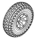 14" Knobby Drive Wheel Assembly (Tire and Rim) - Jazzy 1450 (Set of 2)