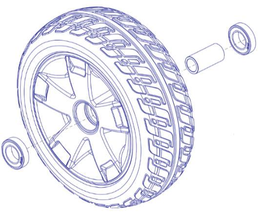 Front Wheel Assembly - Go Go Sport 3-Wheel