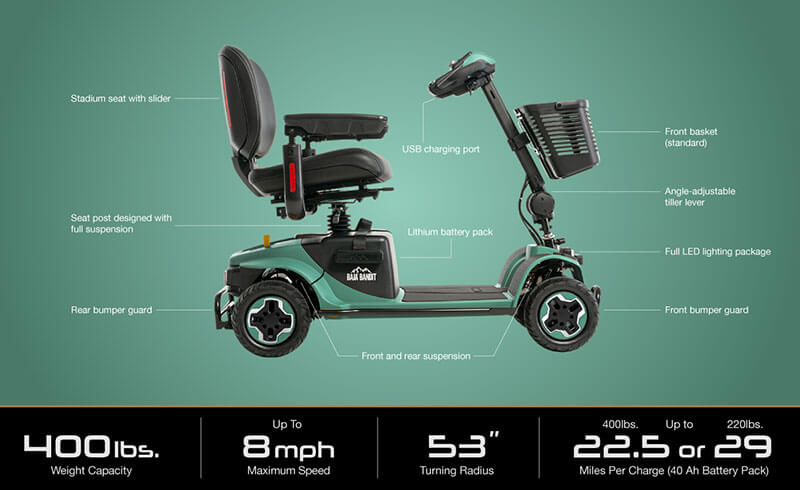 Pride Mobility Baja Bandit Mobility Scooter specifications